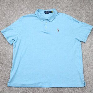 Polo‎ Ralph Lauren Classic Fit Shirt Mens XL Blue Flesh Pony Cotton S/S Pullover